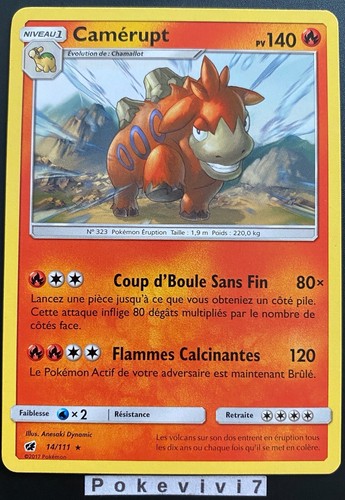 Carte pokemon camerupt 111 - camerupt, 14/111