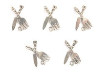 LOT 5 CHARMS/BRELOQUES  plaqué argent couvert 20*14mm (01)