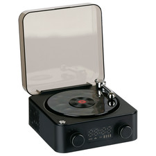 Rétro Platine Vinyle Bluetooth 5W - Enceinte Portable avec Modes de Lumière et B