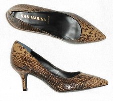 SAN MARINA escarpins cuir verni effet serpent bicolore P 36 "Neufs"