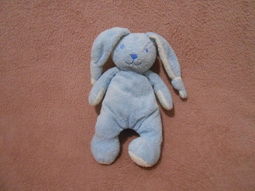 Doudou peluche lapin - , bleu