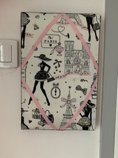 tableau en tissu / cadre sur thème Paris et mode fait moi-même