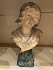 Bustes Polychrome Statues Plâtre Statuettes Décoration Antiquités