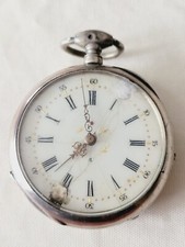 Montre Gousset argent cylindre 10 rubis