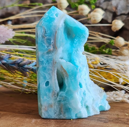 Pointe aragonite bleue - pointe,