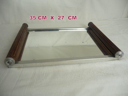 Plateau miroir bois alu - plateau, en