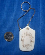 B30 Rare Carnet de Bal XIXe Très bon Etat pour Chatelaine Décor Doré + Crayon