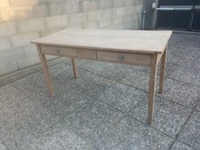 Table ferme ancienne vintage bois brut 140cm