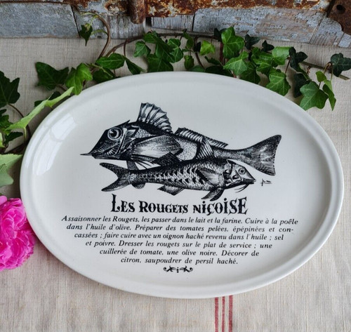 Ancienne assiette gien ovale - assiette,