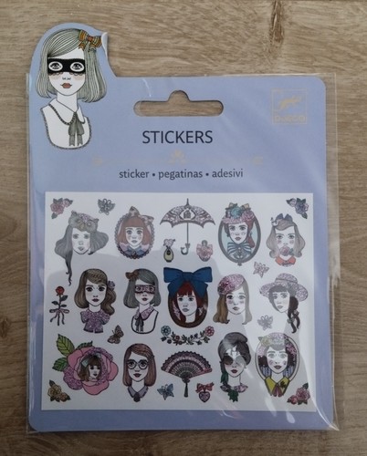 Stickers djeco neuf visages - stickers,
