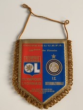 OL Lyon - Inter Milan coupe UEFA 1997 rare fanion football Olympique Lyonnais