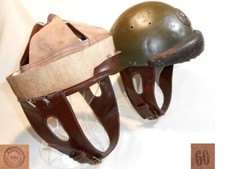 Coiffe intérieure cuir brun foncé casque Modèle 35 Troupes motorisées WWII t.60