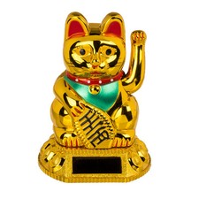 Figurine solaire chat porte