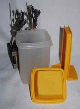 🌟Boîte à Cornichon TUPPERWARE Pot à Condiments Vintage Ancien Cornichons  Jaune