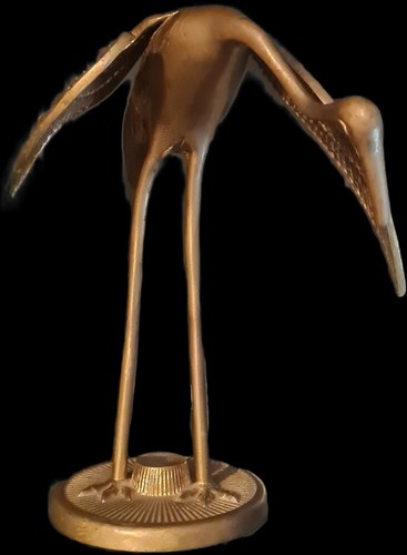 Oiseau héron laiton doré - en,