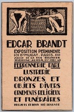 1910 Edgar Brandt Exposition Bronzes, Ferronnerie Art Déco Publicité Ancienne Ad