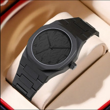 Montre Homme Quartz – Design Noir Mat – Bracelet Acier Inoxydable 