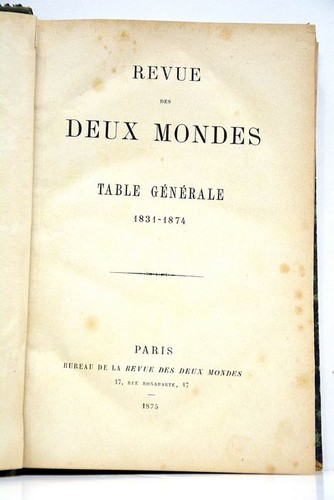 Revue des deux - revue, mondes