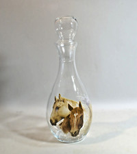 VINTAGE !  CARAFE A VIN, liqueur ou eau,  décor têtes de chevaux, 29 cm, 1 litre