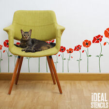 Coquelicot Fleur Pochoir Mural