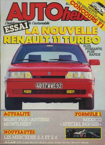 Auto hebdo 544 - hebdo, 15/10/1986