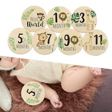 7 pièces bébé cartes jalons rond Photo Prop disques jalons mensuels