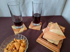 lot de 6 sous verres en bois