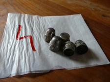 lot 5 embouts cannes anciens ou ombrelle métal blanc  non testé.