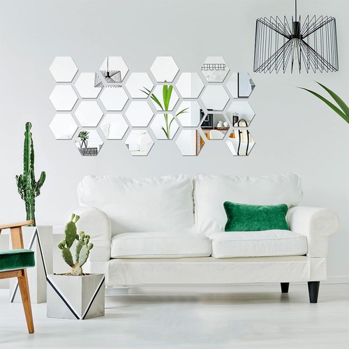 Miroir hexagonal bricolage art