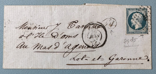 Napoleon 25c lettre - 10,