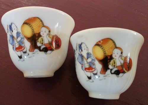Vintage pair porcelain sake - vintage, of