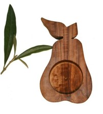 Photophore forme poire en bois d'Olivier (ref:5105)