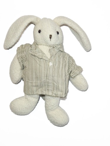 Peluche lapin écru chemise - lapin,