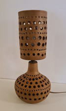 Lampe vintage en céramique perforée – Design scandinave années 1960 / 1970