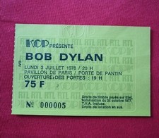 BILLET DE CONCERT. BOB DYLAN