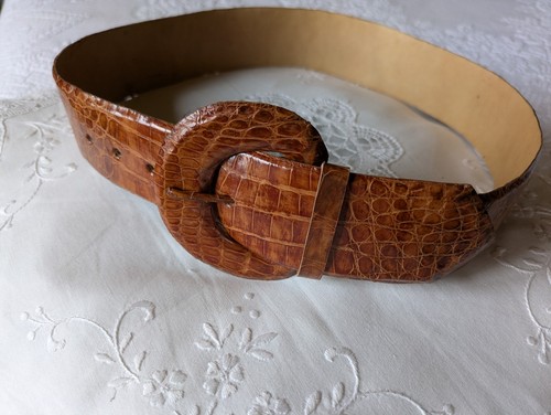 Ceinture cuir crocodile - ceinture, en
