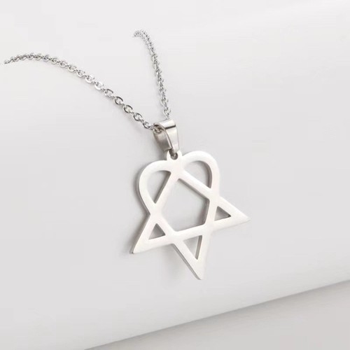 Pendentif triangle coeur - , creux