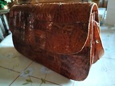 Très ancien sac à main VINTAGE en croco fait main haute couture soirée mode 