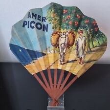 EVENTAIL Pub Amer Picon Ancien PIKINA 1930 HANDFAN VENTAGLIO