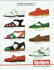  publicité Advertising 0322 1990  chaussures enfant Kickers  les pompes sandales