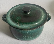 Petite Marmite Ancienne  Terre Cuite Émaillée Vallauris Signé Grandjean Jourdan