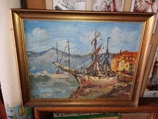 Tableau ancien Huile sur panneau Saint-Tropez