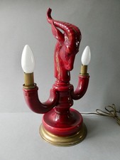 lampe Art Deco, antilope signée de Paul Milet Sèvres Made in France, années 30