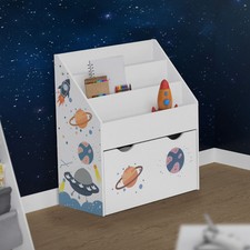 Joyz Banc de livres 3 compartiments sur roulettes étagère jouets chambre enfant
