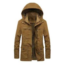 Parka Homme D'Hiver Élégante Avec Capuche Couleur Camel Marron CF50721