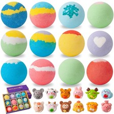 12 x Bombes de Bain pour Enfants, Contenant le jouet surprise à lintérieur, B...