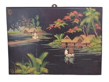 TABLEAU INDOCHINE BOIS LAQUÉ