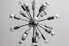 Chandelier Décor Pendant Sputnik En Laiton À 20 Bras De Style Années 1950