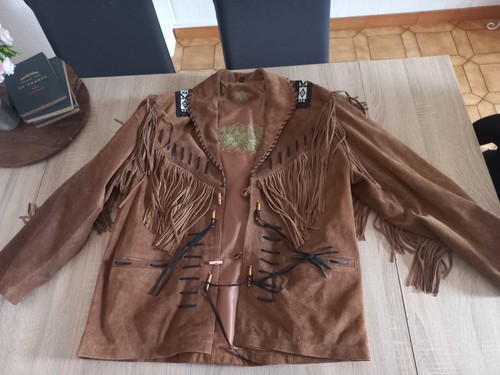 Veste dain avec frange - veste, en