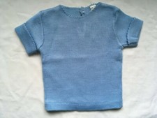 petit pull bleu bébé 6 mois, layette, vintage